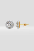1 ct Floret Halo Earrings
