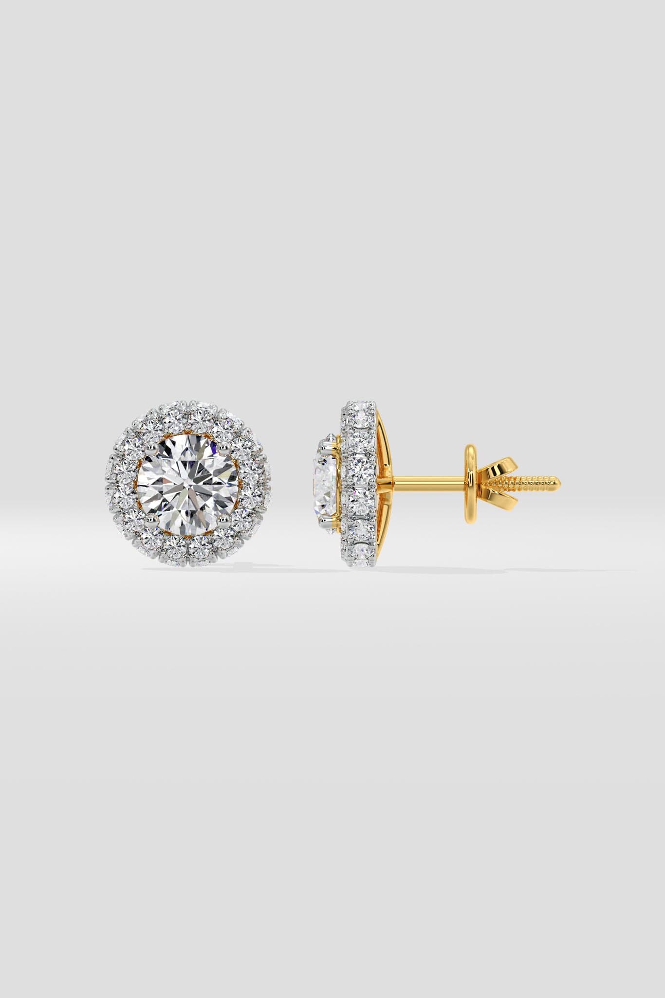 1 ct Floret Halo Earrings