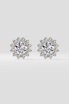 2 ct  Sunflower Halo Solitaire Studs