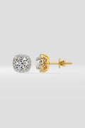 1 ct Cushion Halo Studs