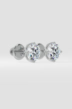 5 ct Lotus Solitaire Studs