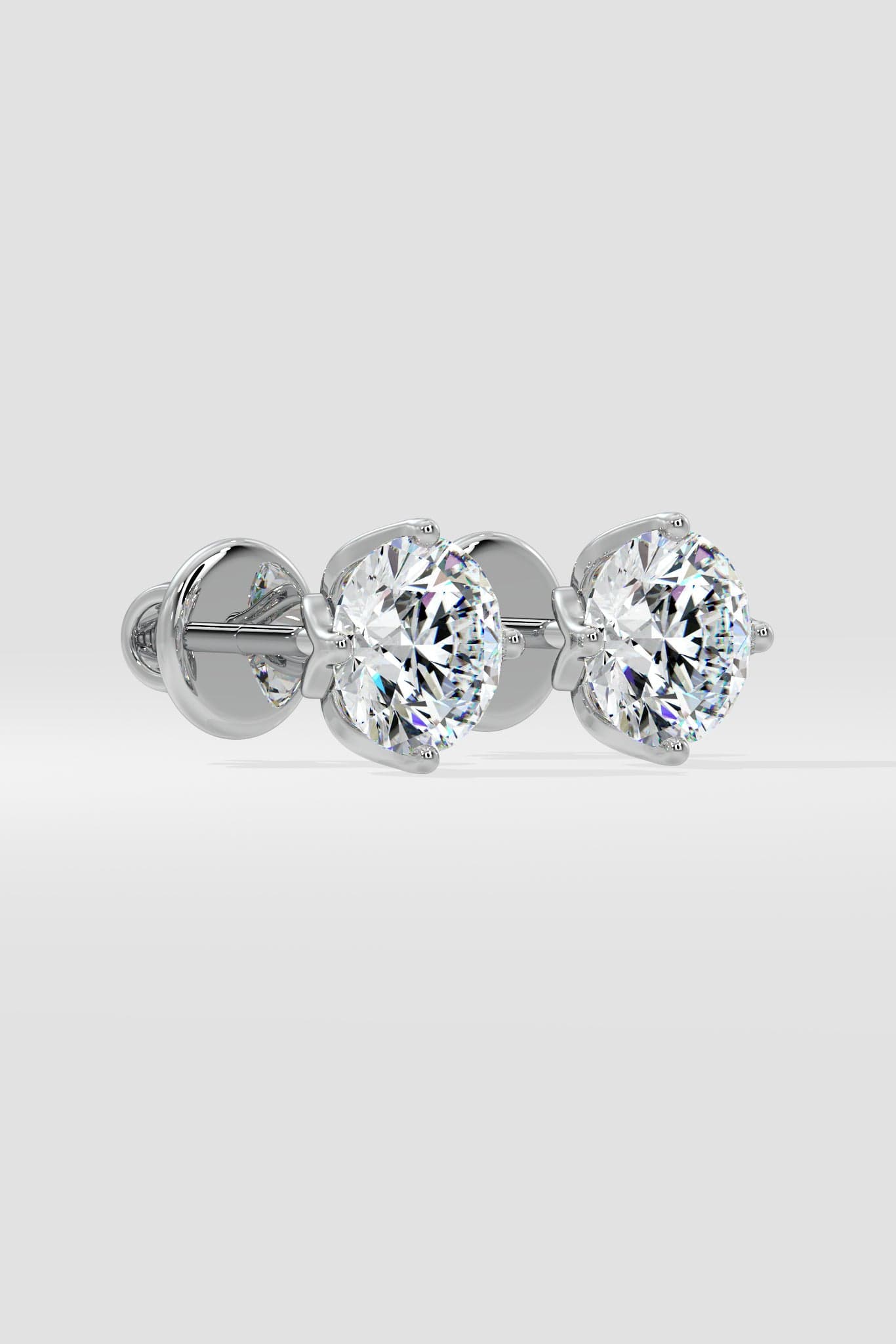 5 ct Lotus Solitaire Studs