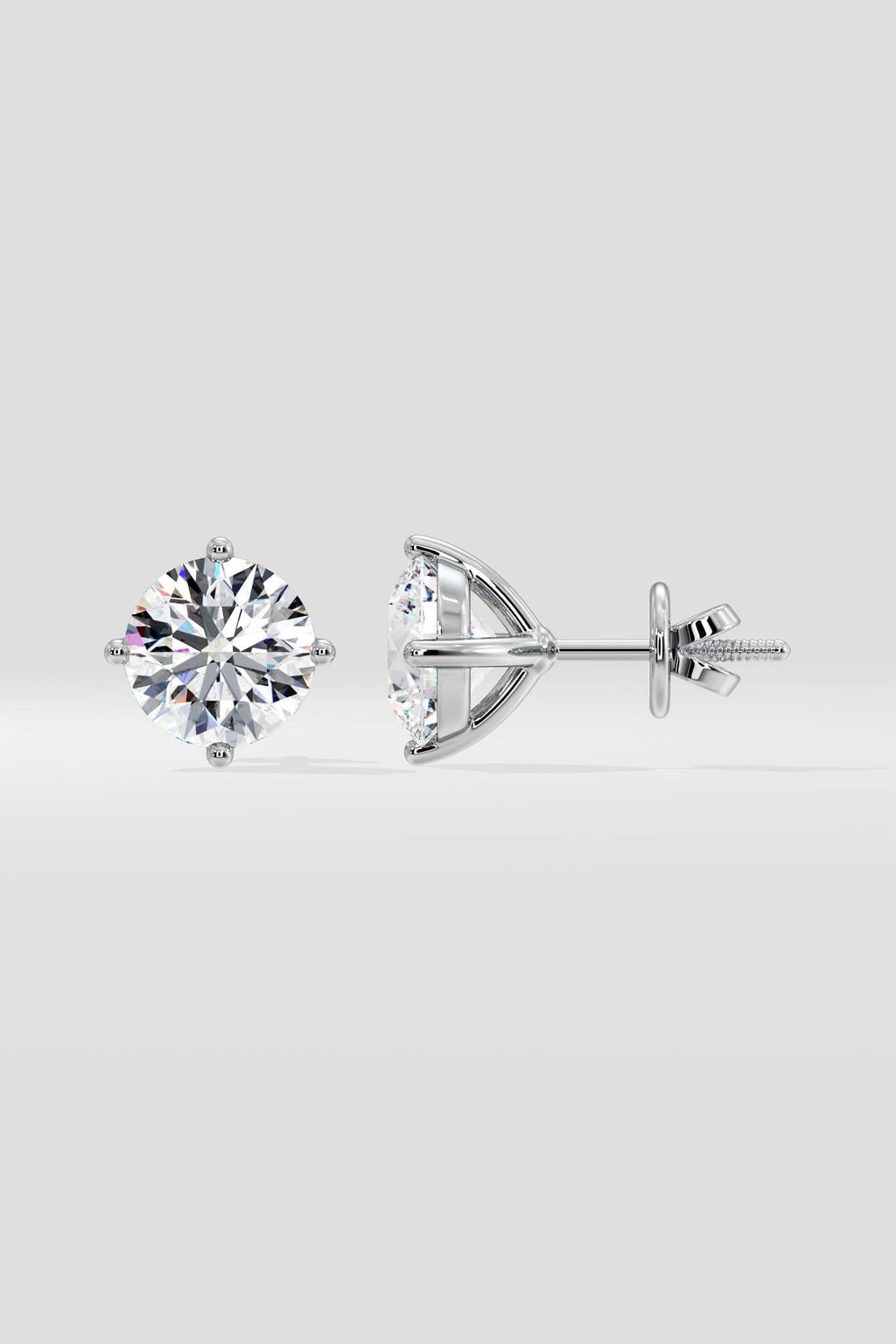 3 ct Conical Solitaire Studs