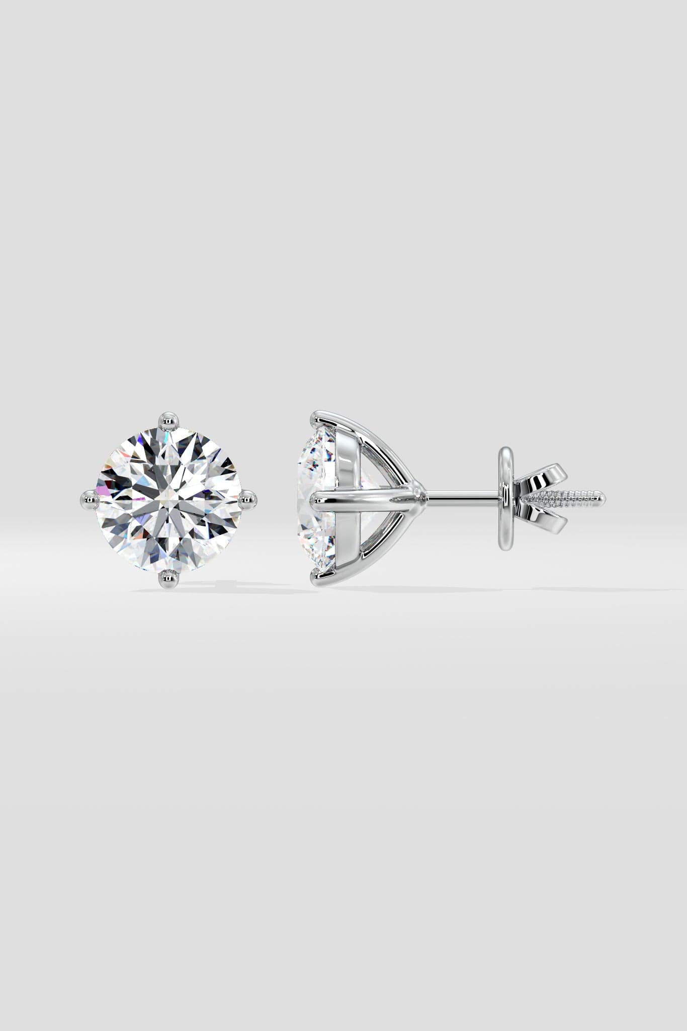 3 ct Conical Solitaire Studs