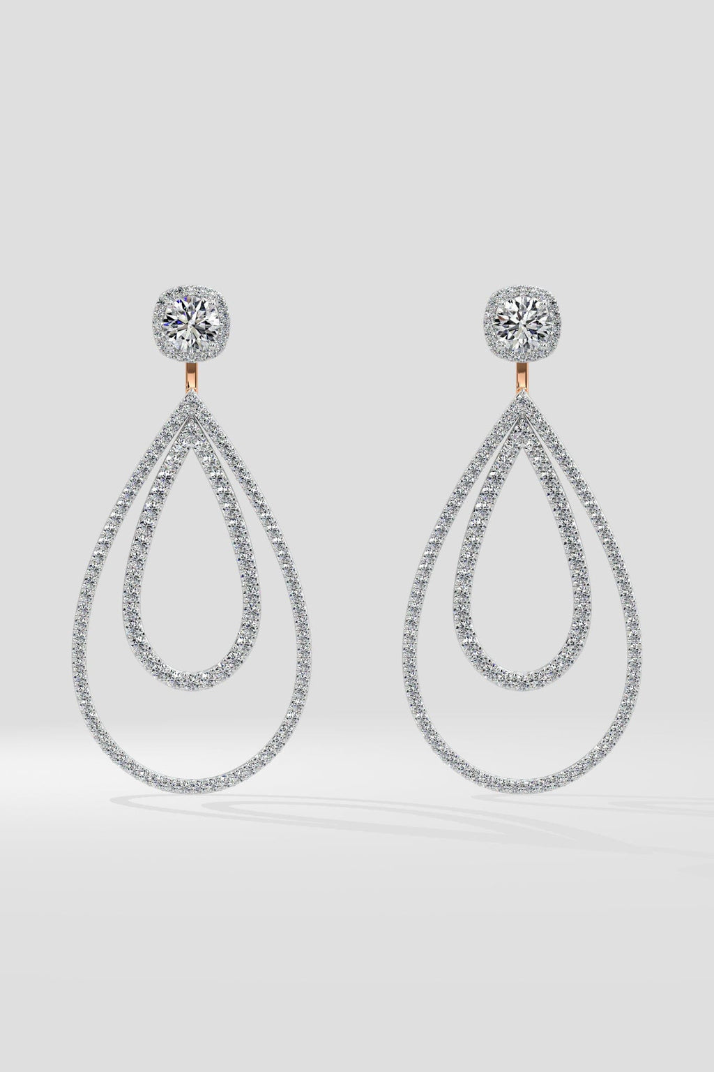 2 ct Halo Loop Earrings