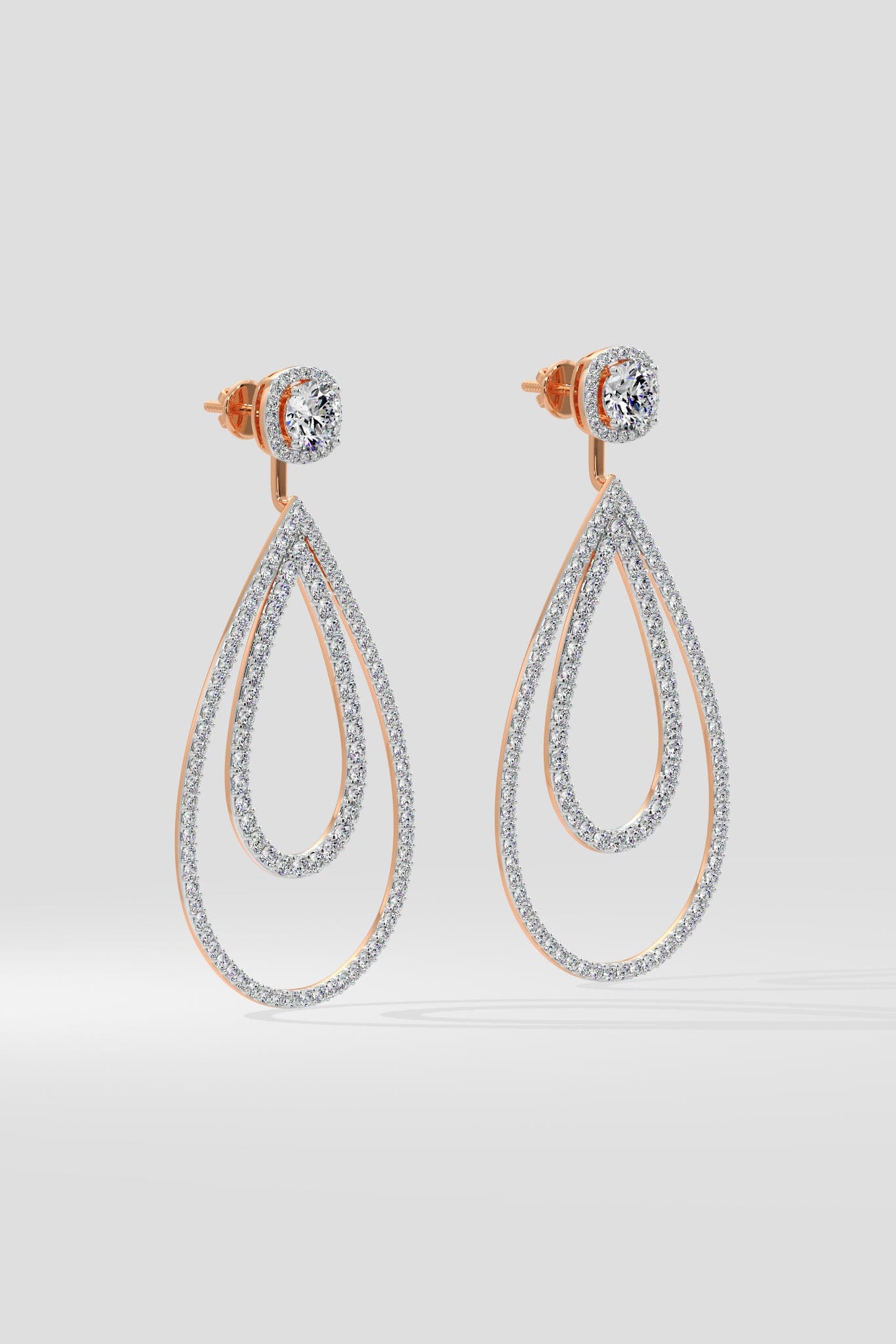 2 ct Halo Loop Earrings