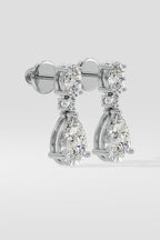 2 ct Pear Solitaire Drop Earrings