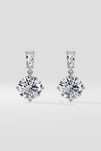 6 ct Solitaire Drop Earrings