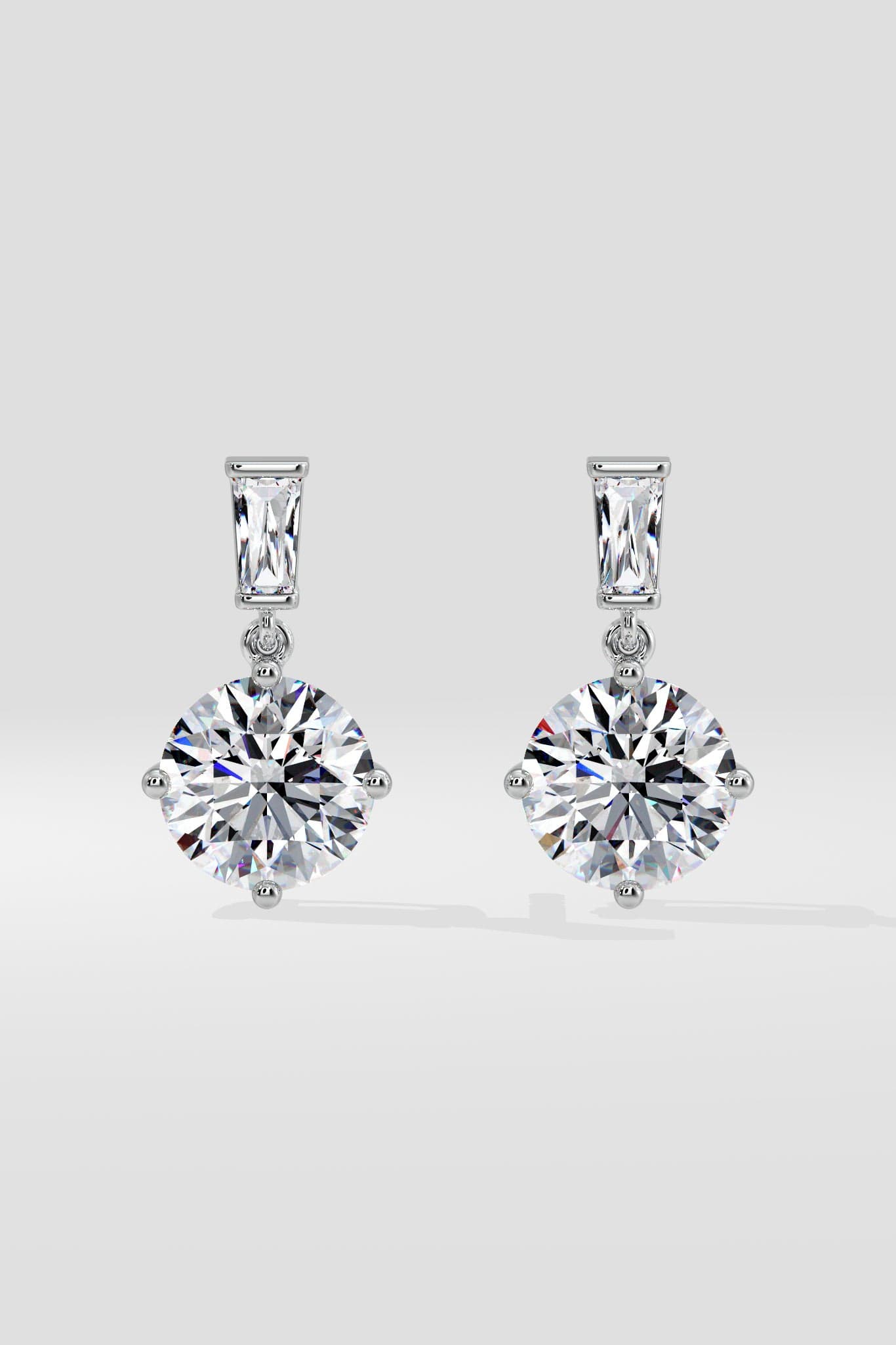 6 ct Solitaire Drop Earrings