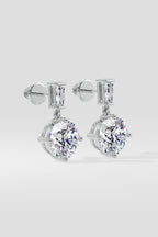6 ct Solitaire Drop Earrings