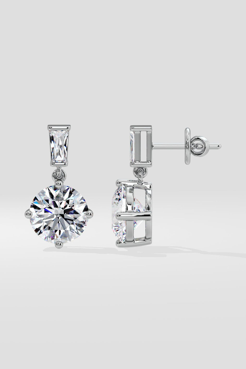6 ct Solitaire Drop Earrings
