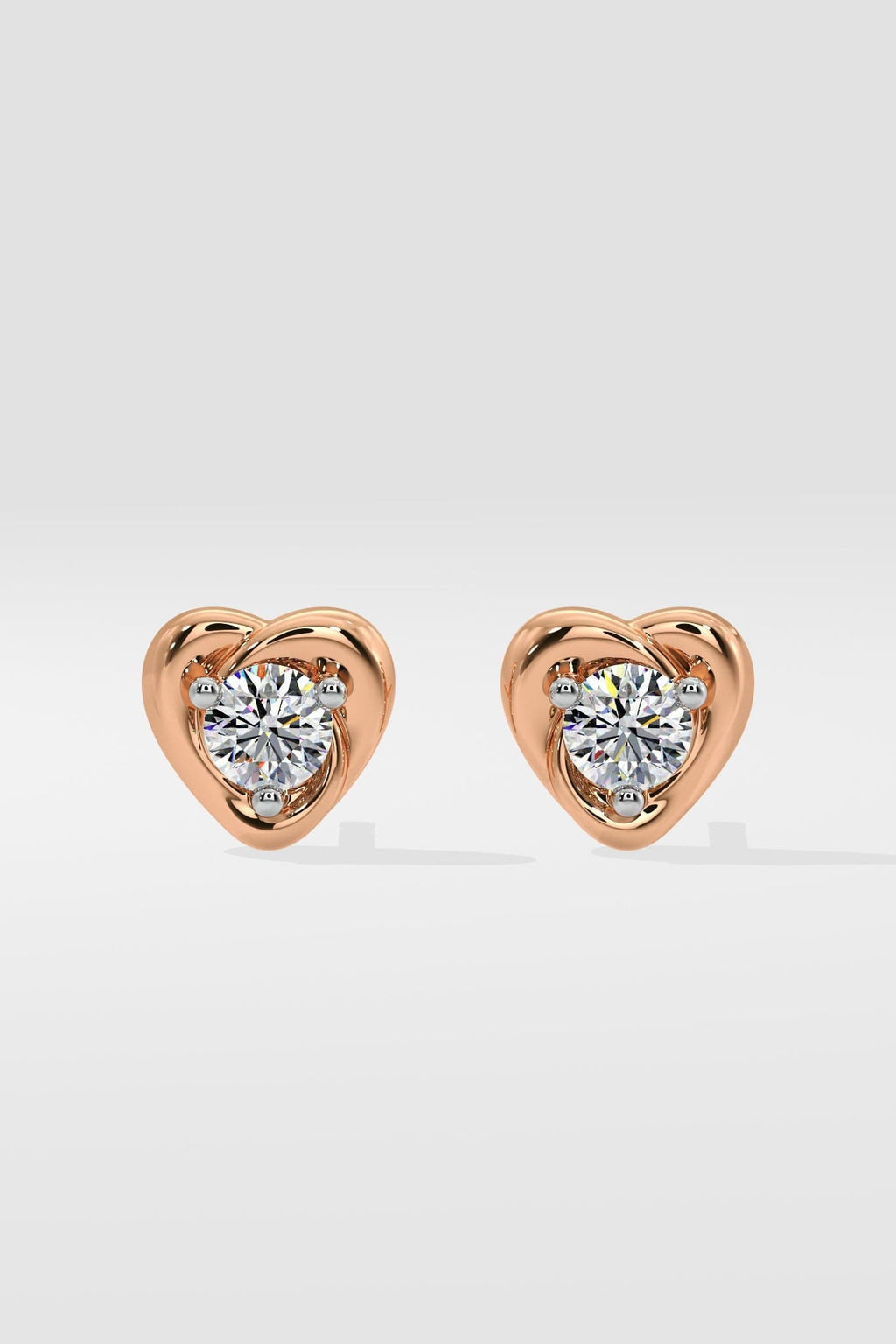 Mini Heart Solitaire Earrings
