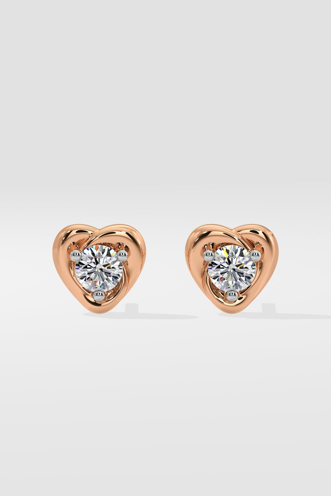 Mini Heart Solitaire Earrings