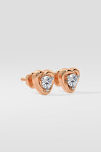 Mini Heart Solitaire Earrings