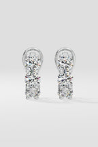 3 Stone Diamond Huggies