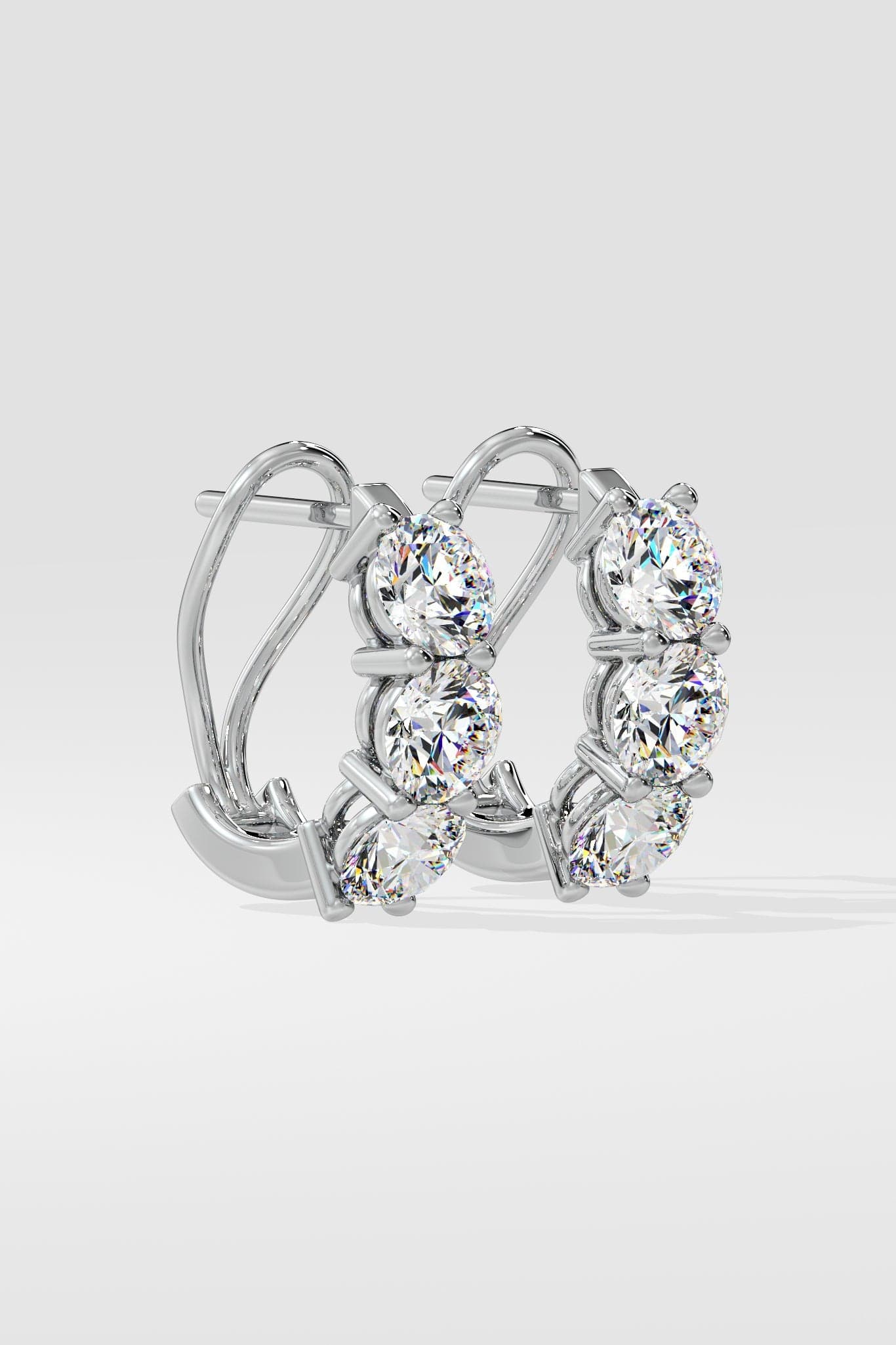 3 Stone Diamond Huggies