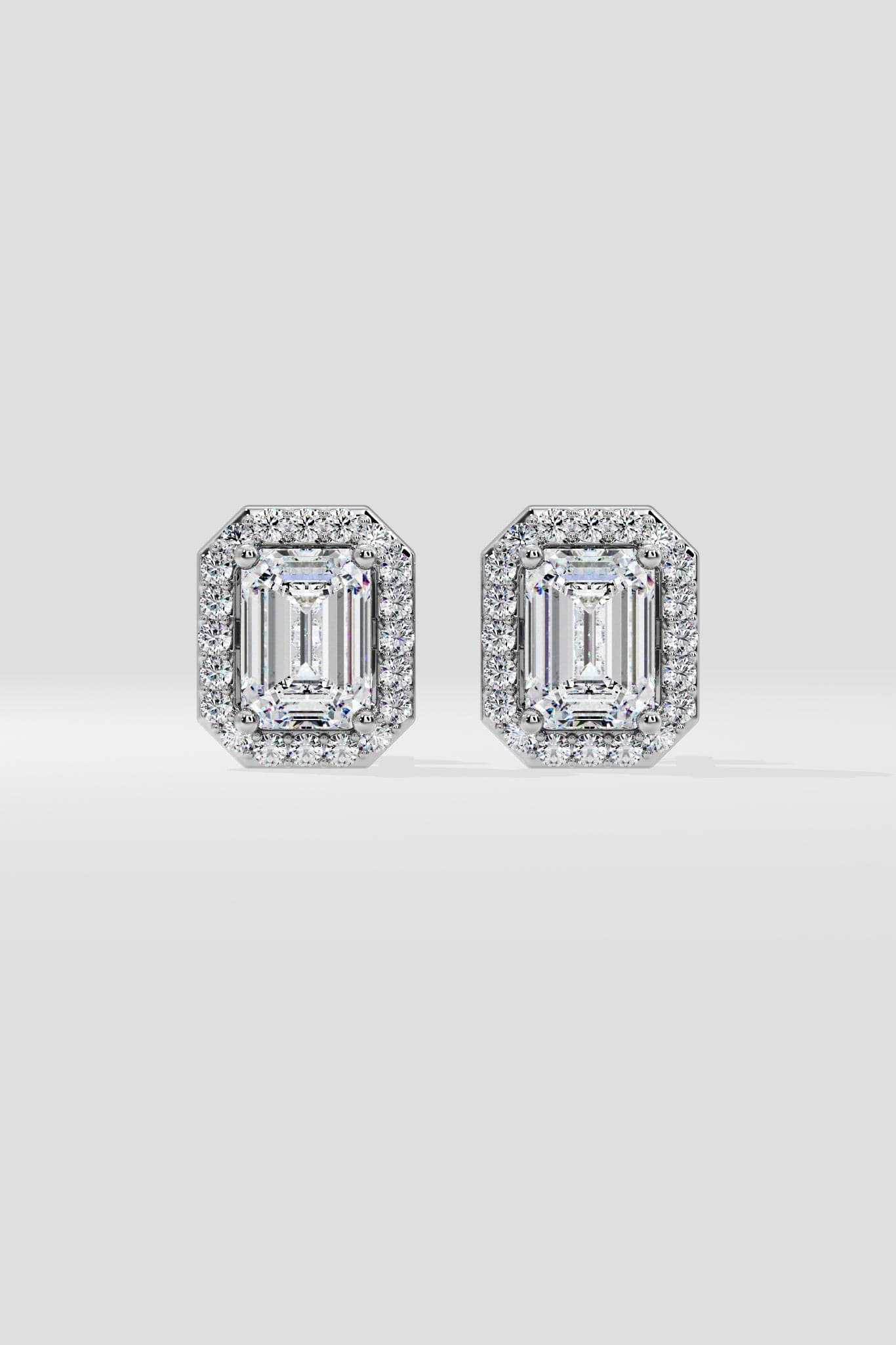 2 ct Emerald Halo Earrings