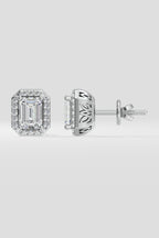 2 ct Emerald Halo Earrings