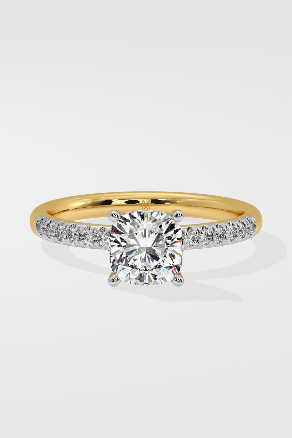 1 ct Cushion Hidden Halo Ring