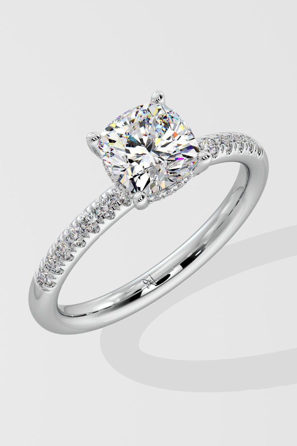 1 ct Cushion Hidden Halo Ring
