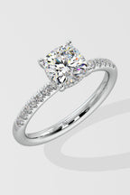 1 ct Cushion Hidden Halo Ring