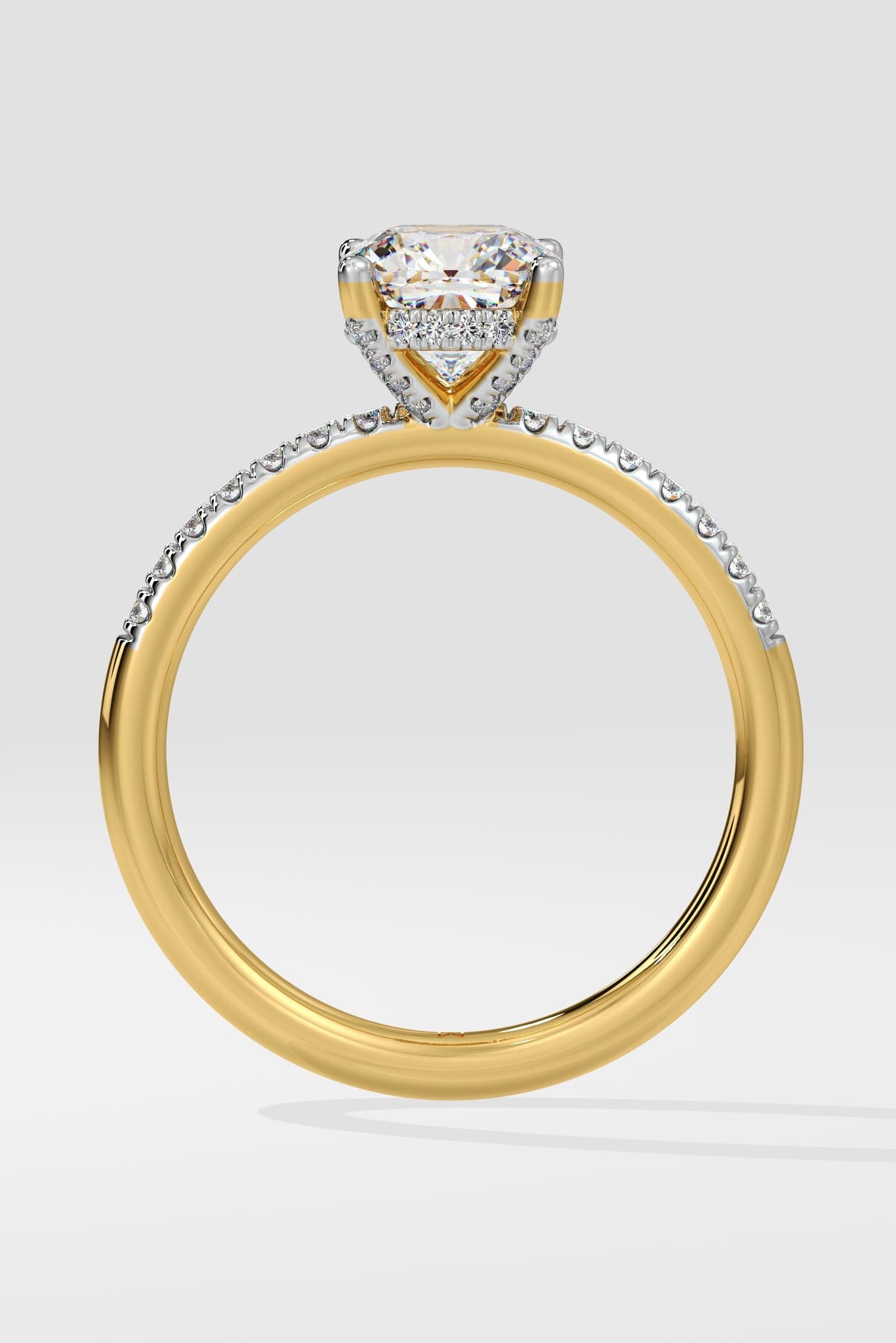 1 ct Cushion Hidden Halo Ring