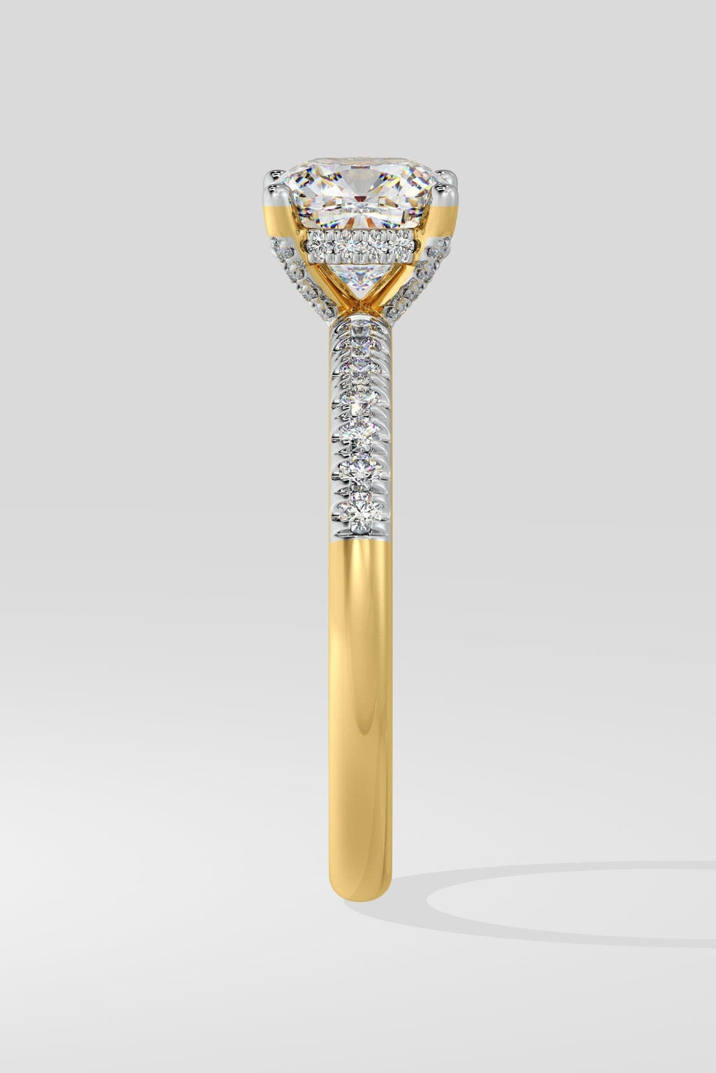 1 ct Cushion Hidden Halo Ring