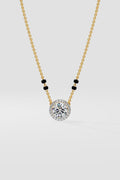1 ct Solitaire Halo Mangalsutra