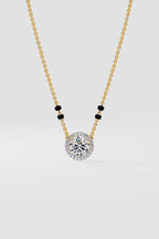 1 ct Solitaire Halo Mangalsutra