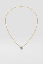 1 ct Solitaire Halo Mangalsutra