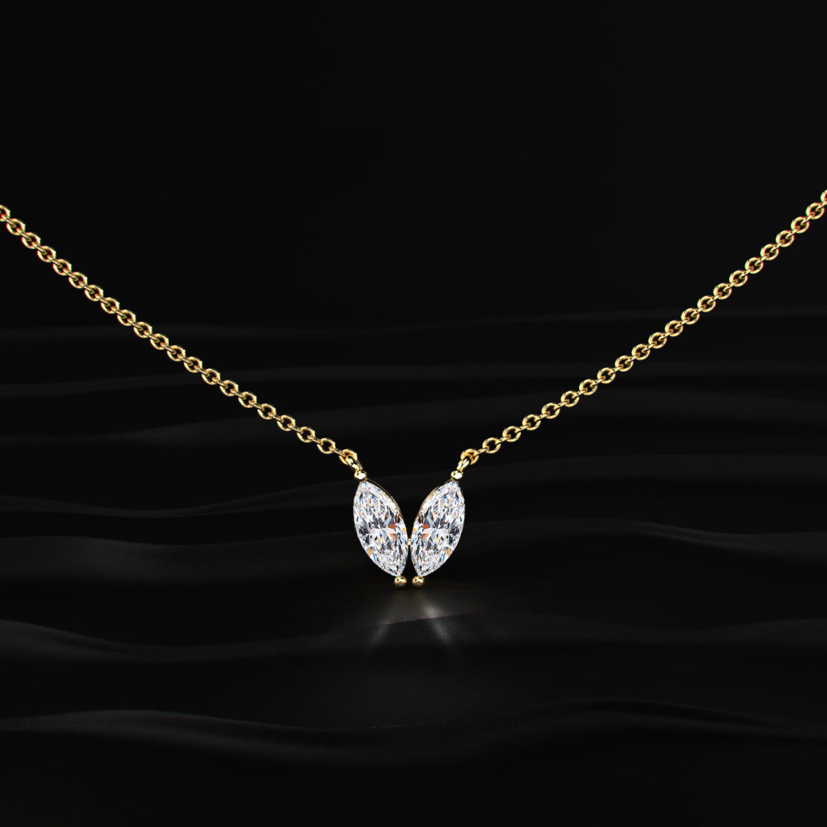 Marquise Shape Diamond Necklace