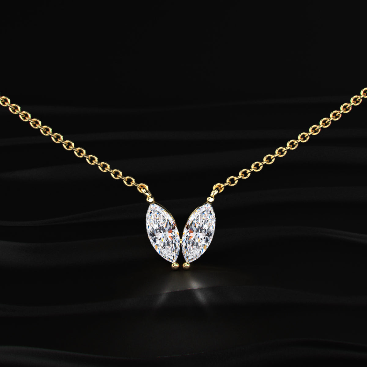 Marquise Shape Diamond Necklace