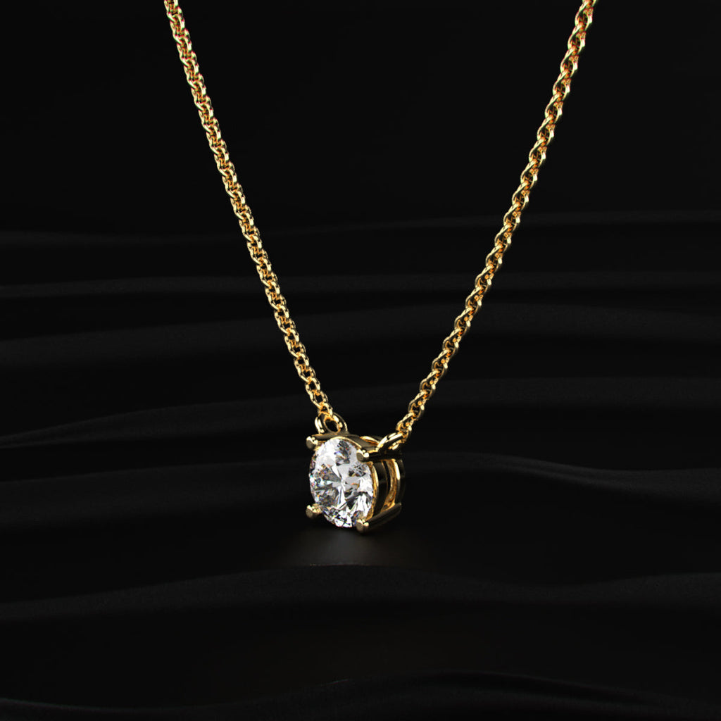 Round Diamond Solitaire Necklace