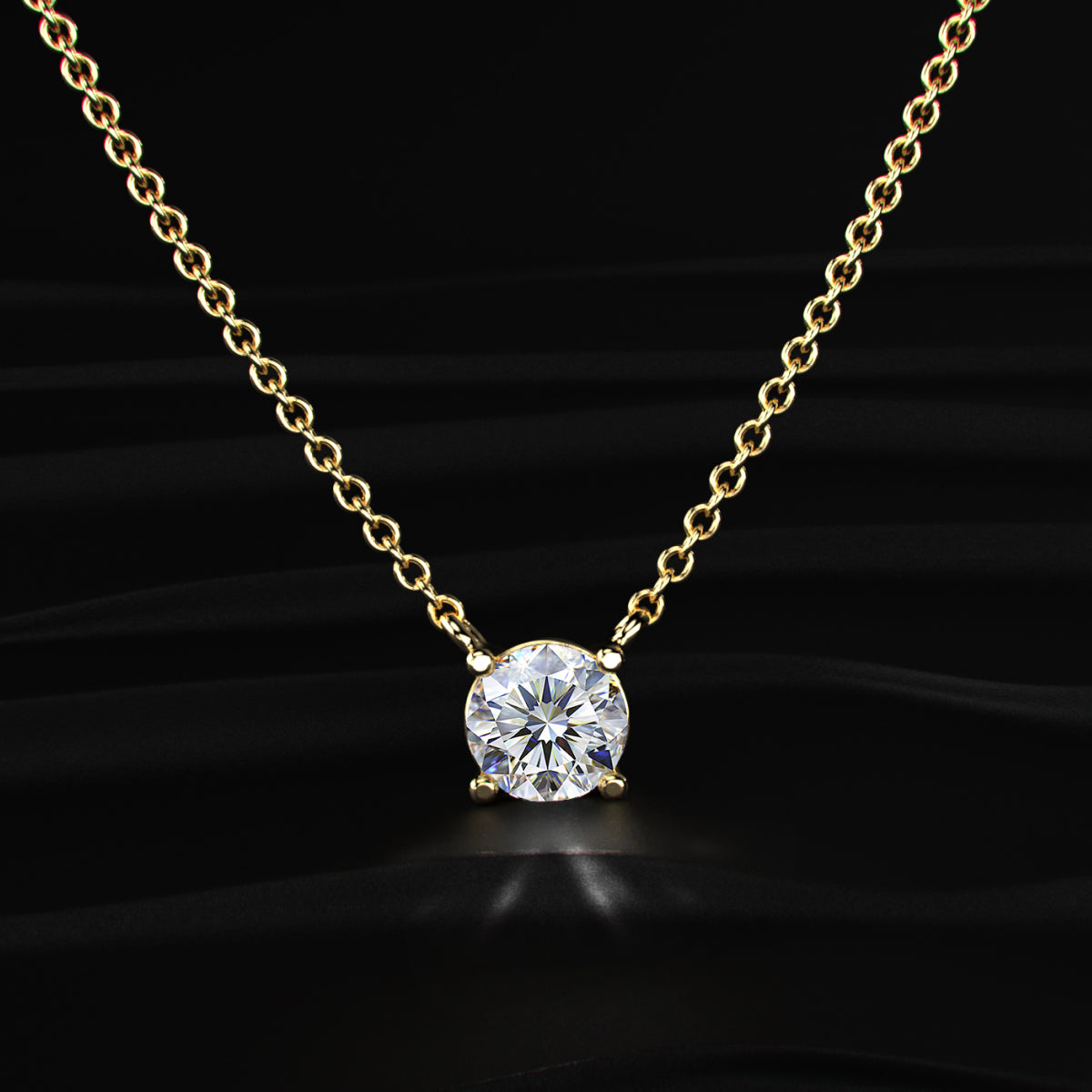 Round Diamond Solitaire Necklace