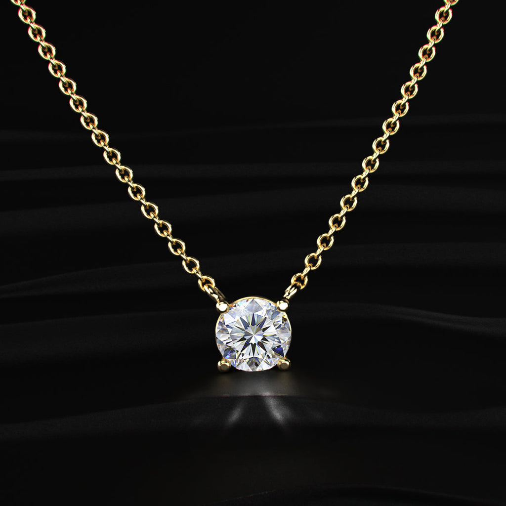 1ct Round Diamond Solitaire Necklace