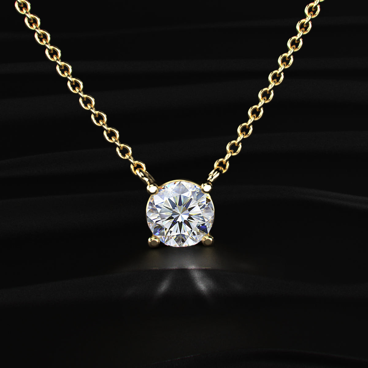 2ct Round Diamond Solitaire Necklace