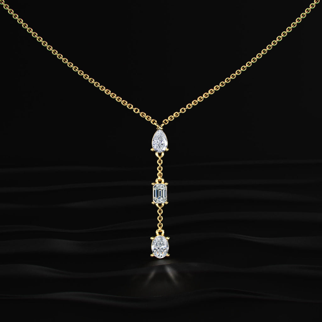 3 Diamond Drop Necklace