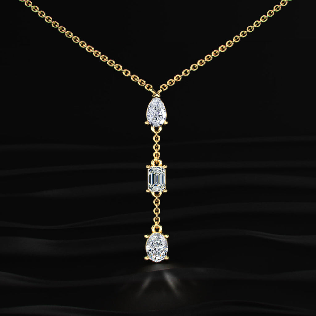 3 Diamond Drop Necklace