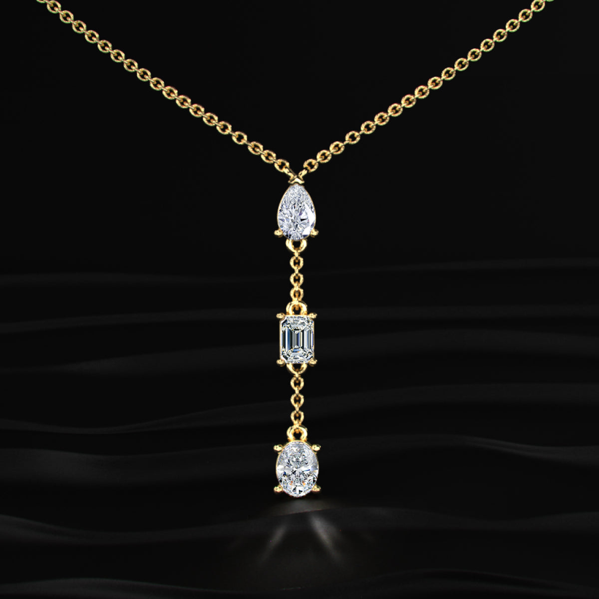 3 Diamond Drop Necklace