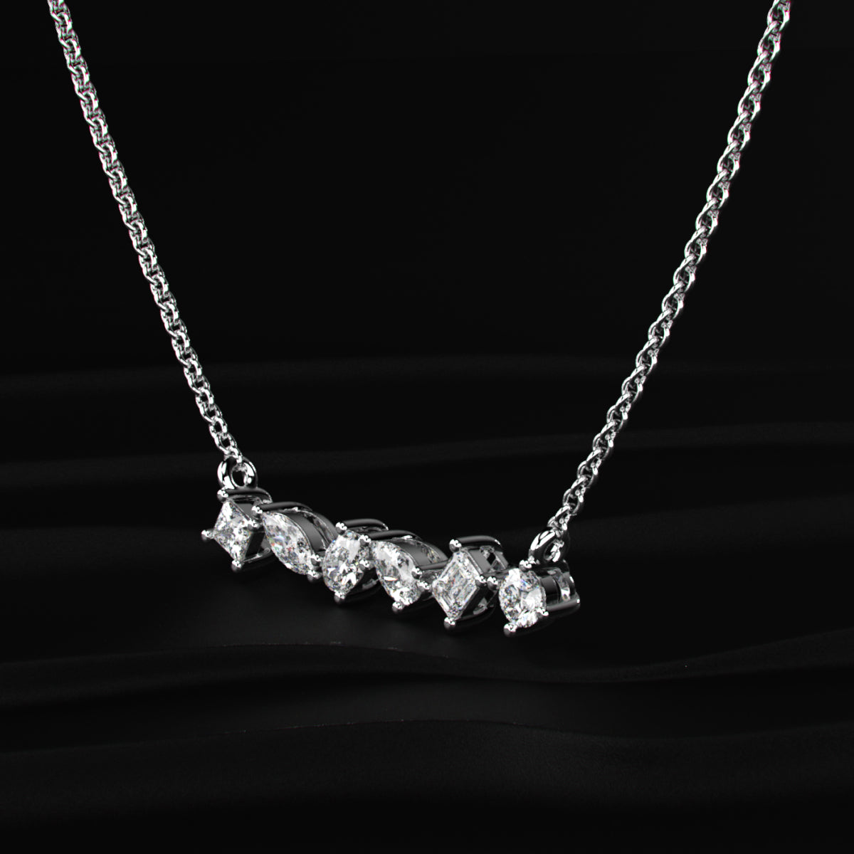 Multi Shape Diamond Necklace