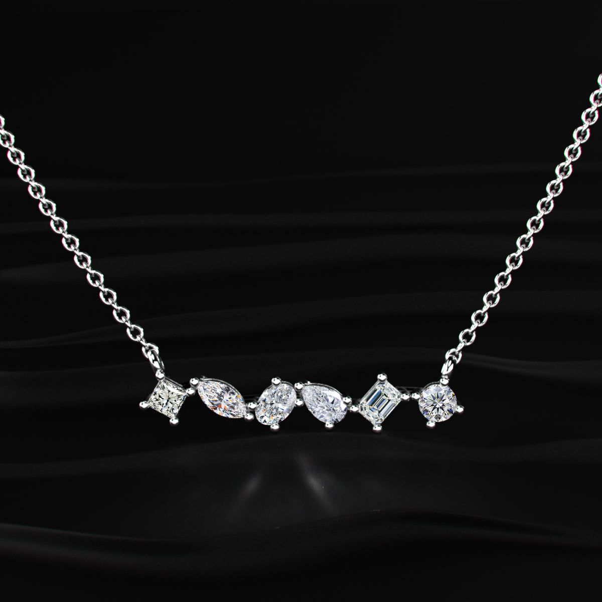 Multi Shape Diamond Necklace