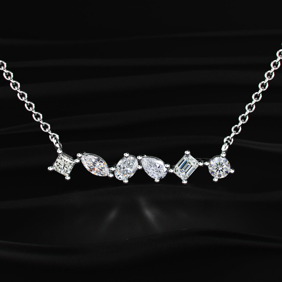 Multi Shape Diamond Necklace