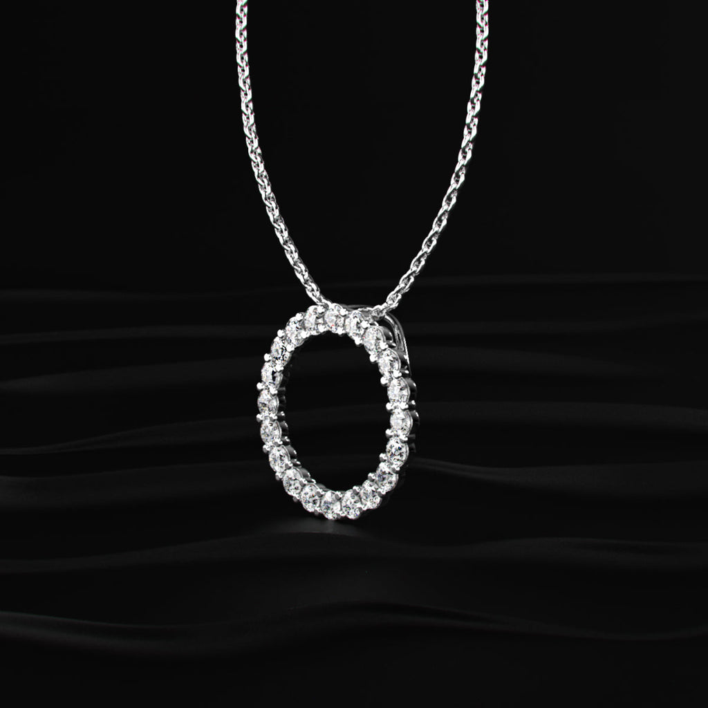 Diamond Open Circle Pendant Necklace