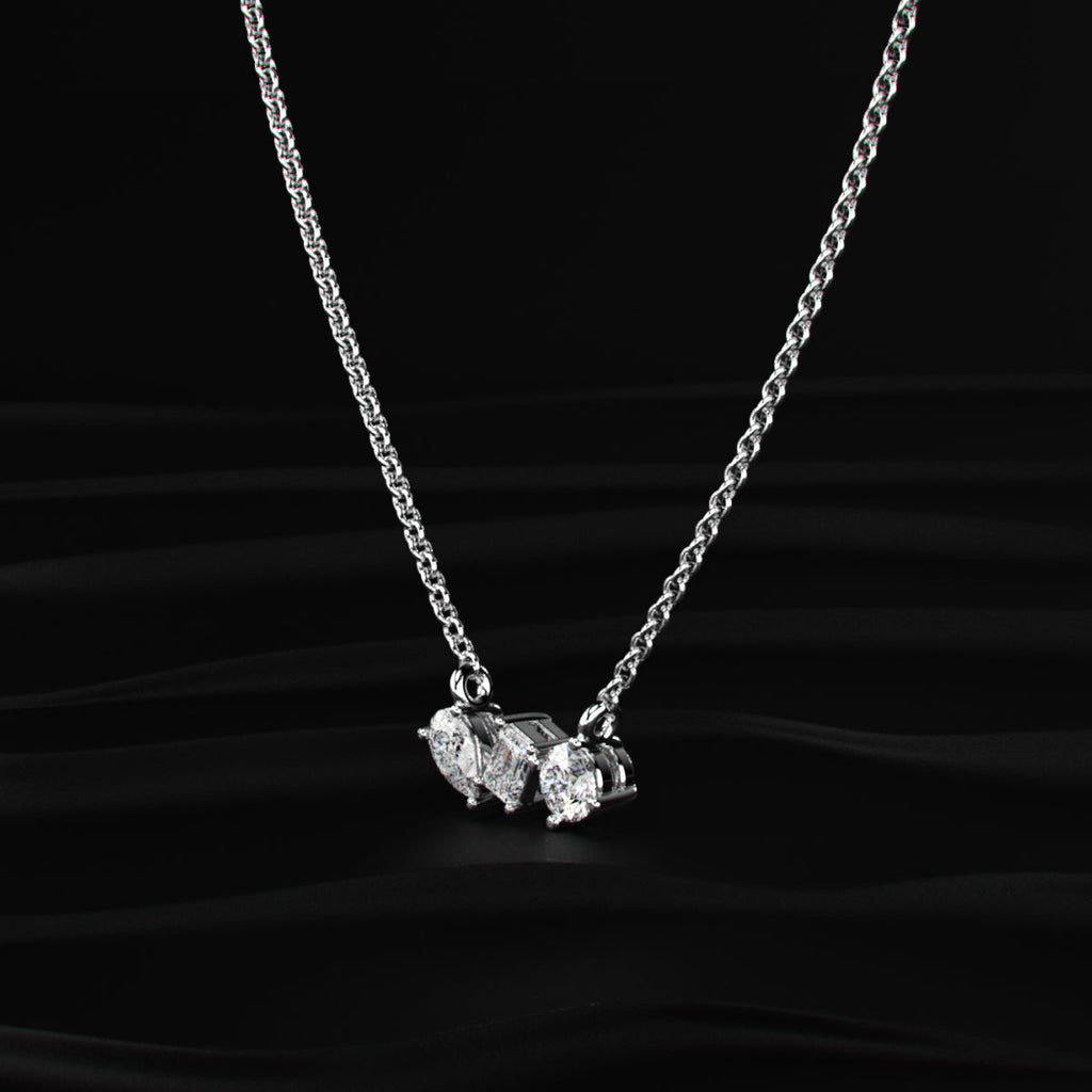 Three Stone Diamond Necklace