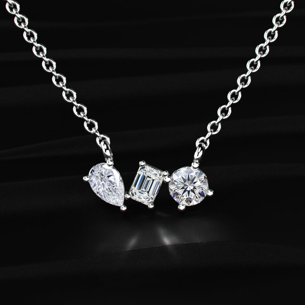 Three Stone Diamond Necklace