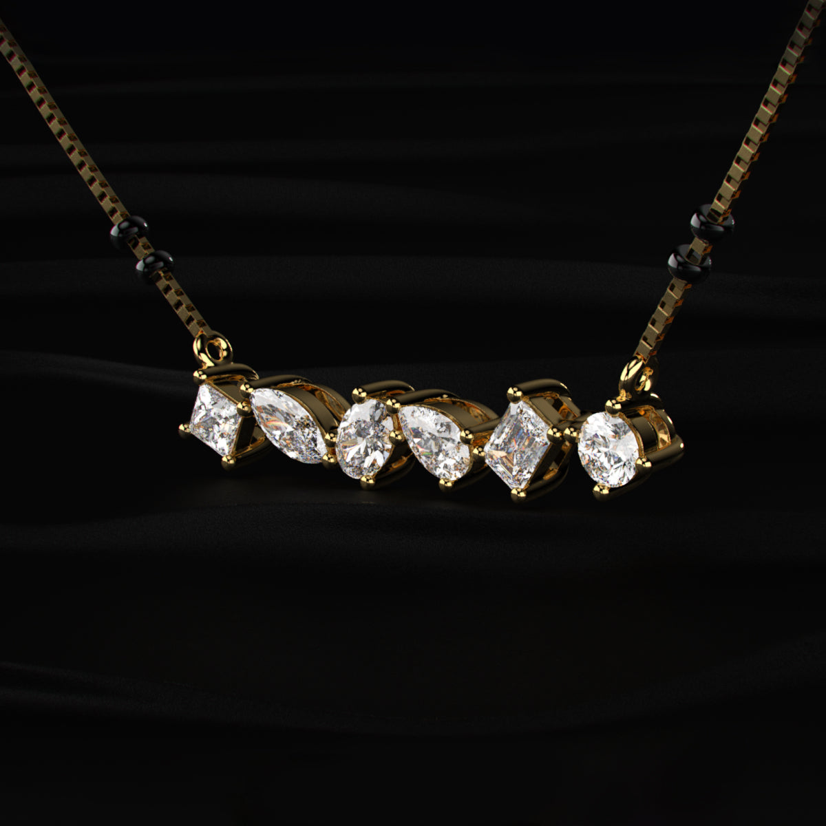 Mixed Shape Diamond Mangalsutra