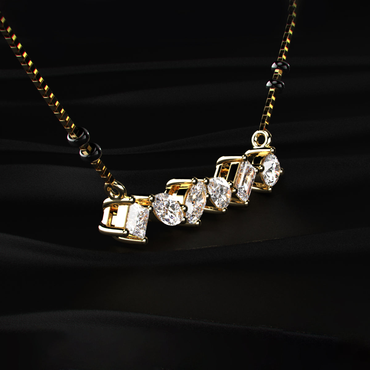 Mixed Shape Diamond Mangalsutra