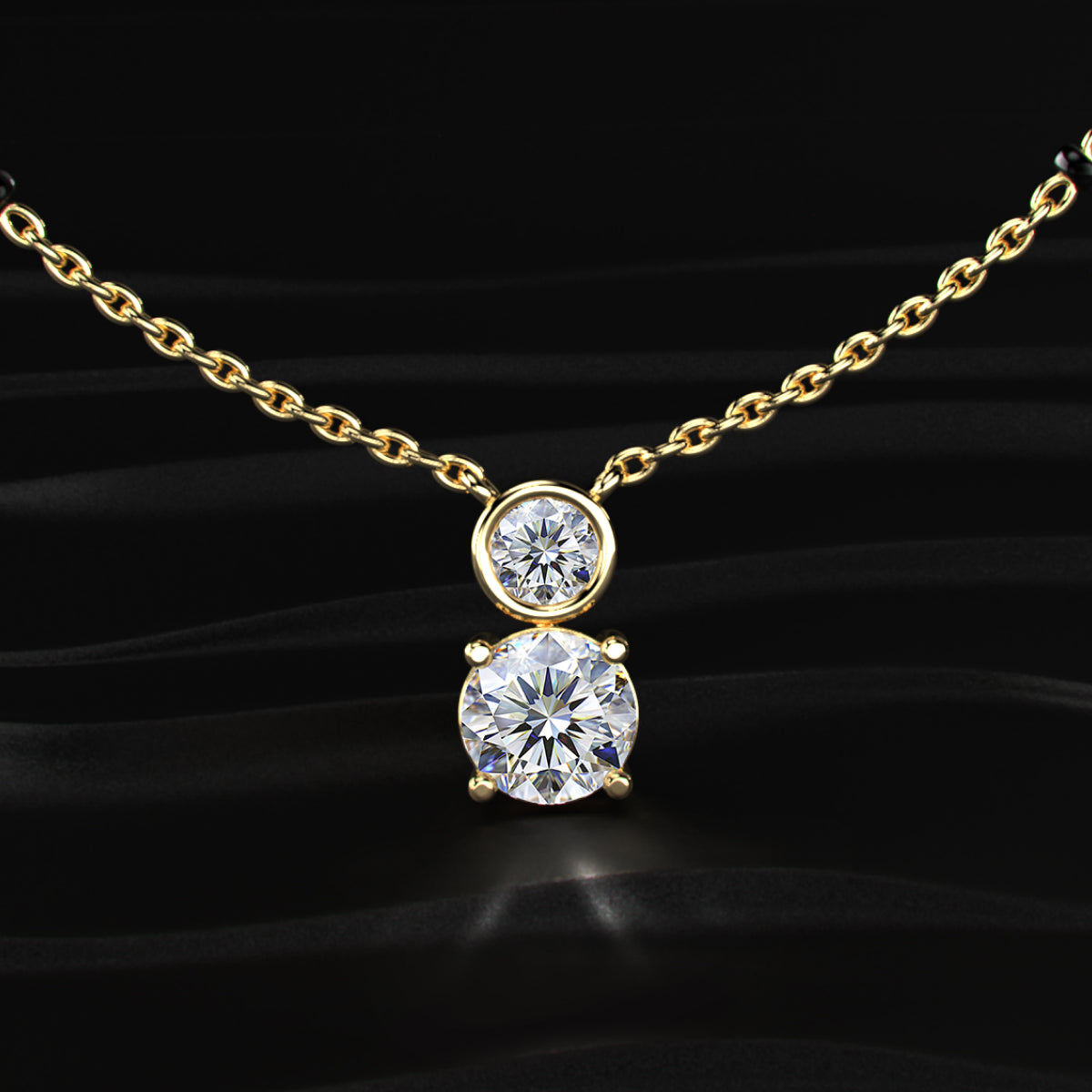 Round Shape Two Diamond Mangalsutra