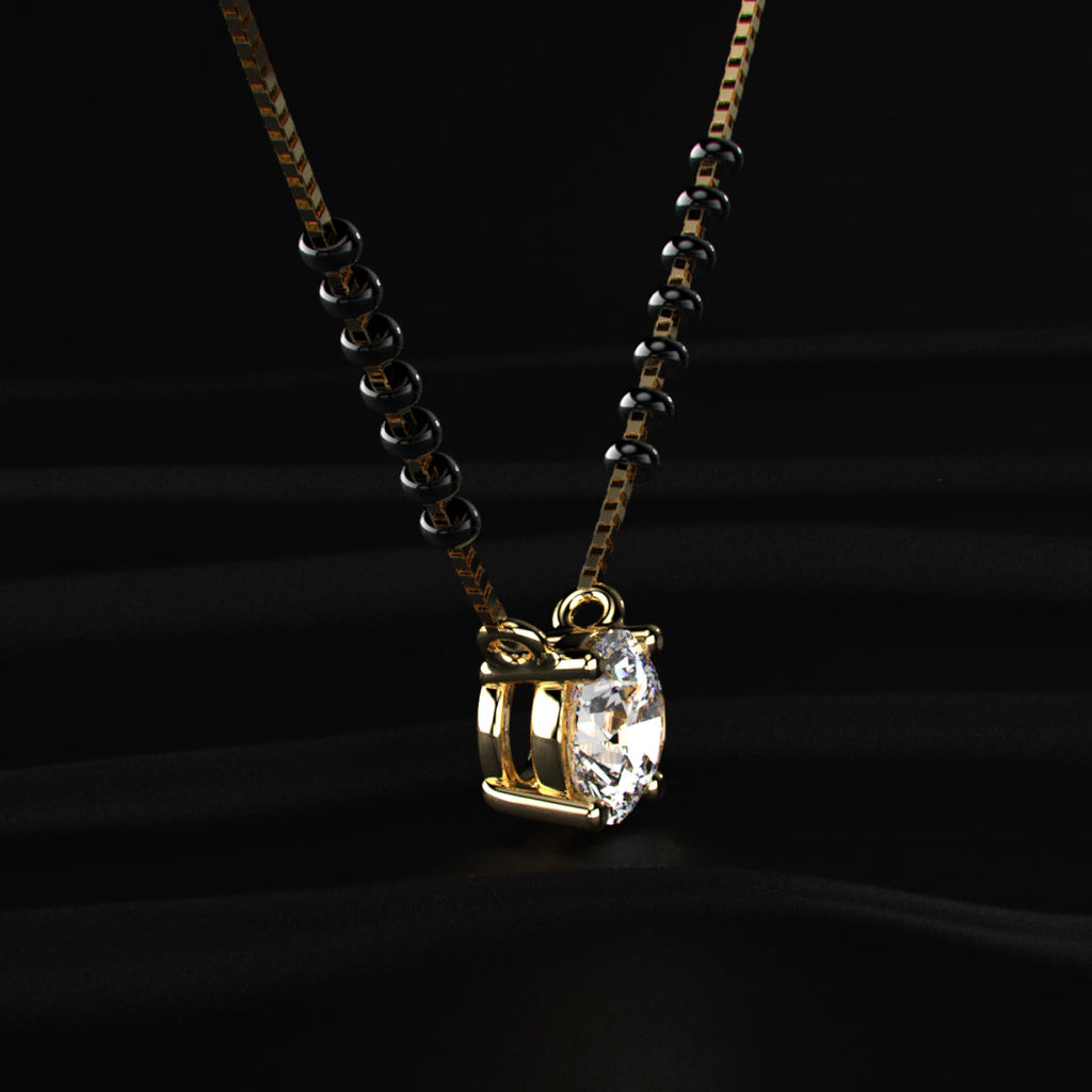 Round Diamond Solitaire Mangalsutra