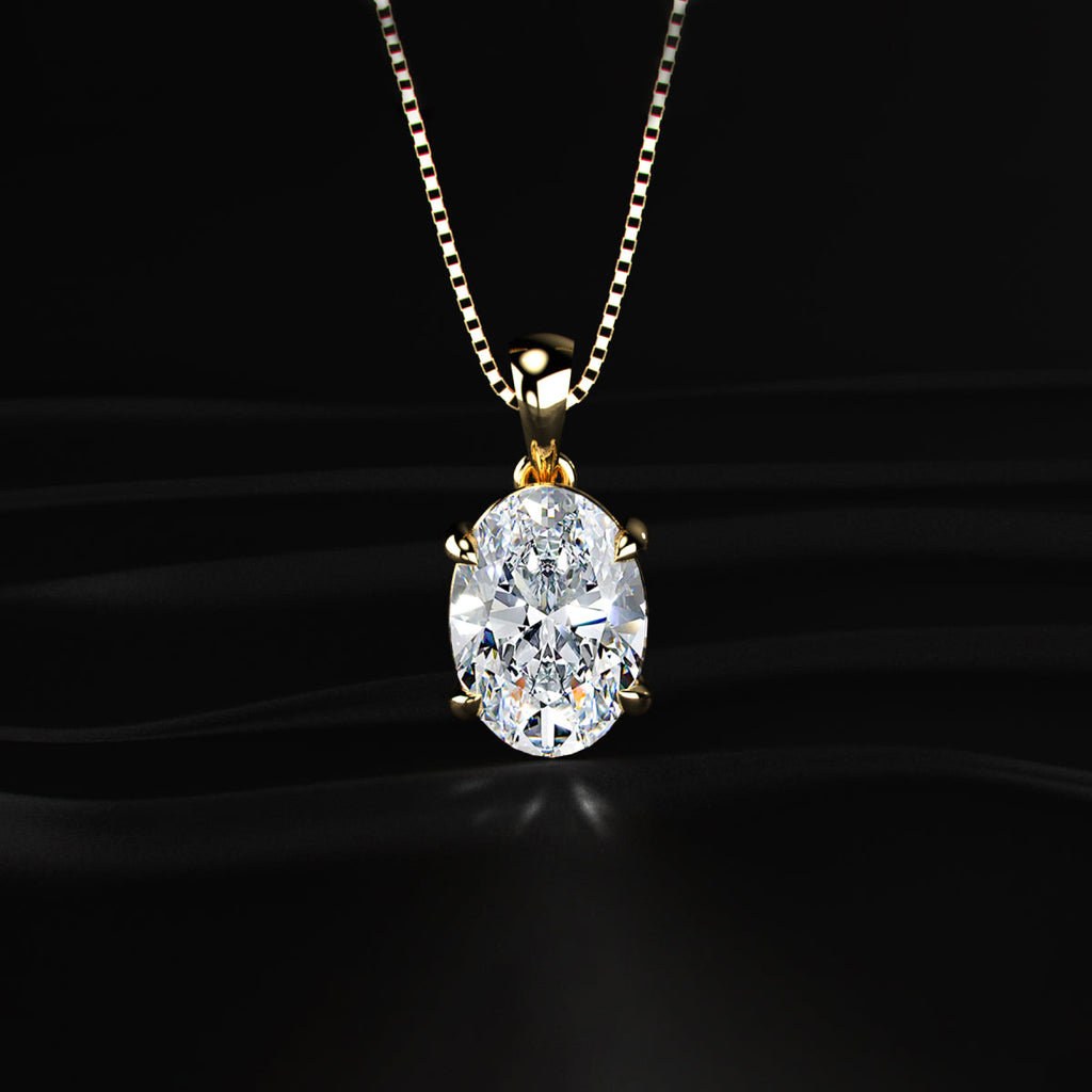 Oval Shape Solitaire Pendant